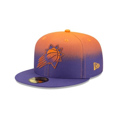 Purple Phoenix Suns Hat - New Era NBA Back Half 59FIFTY Fitted Caps USA6410927